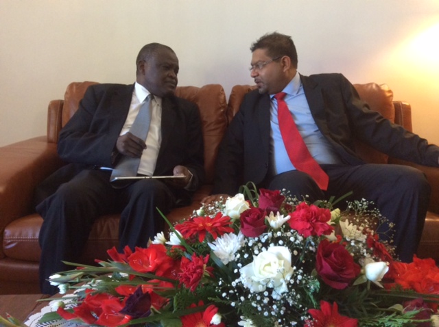 Dr Paul Bdliya, PAPA President and Mr Kevin Chuttur 1st Vice President at the Office of the Vice President of Mauritius